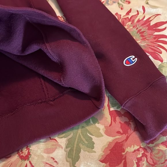 Vtg 80s CHAMPION REVERSE WEAVE Size XS  Red Wine Ribbed Collar Sleeve Logo NEW - Picture 15 of 16